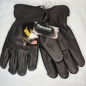 DEERSKIN NEW Thinsulate 40 Gram Gloves Mens XL Black Insulation Winter Leather